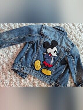 GAP Kids Unisex Disney Denim Jacket with Mickey Patch